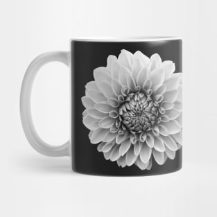 Black, white, gray flower Mug